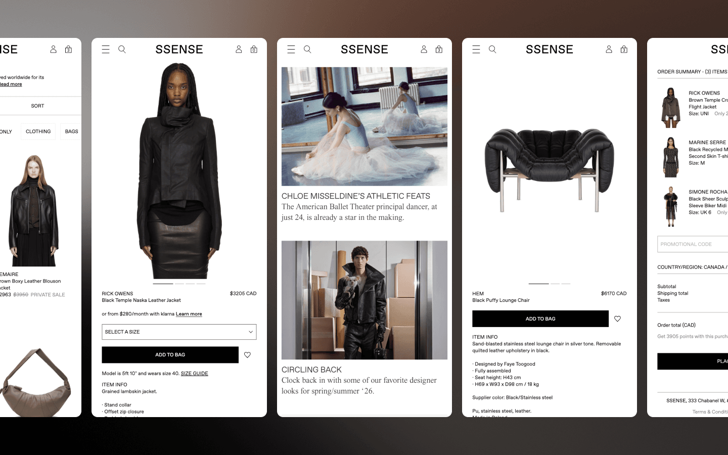 SSENSE web — product discovery